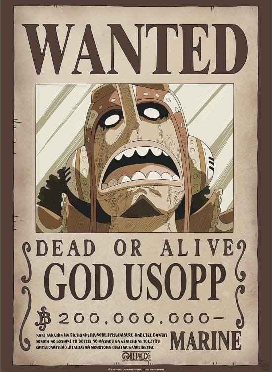 CARTEL WANTED GOD USOPP SOGEKING cartel de usopp recompensa usopp usopp one piece cartel