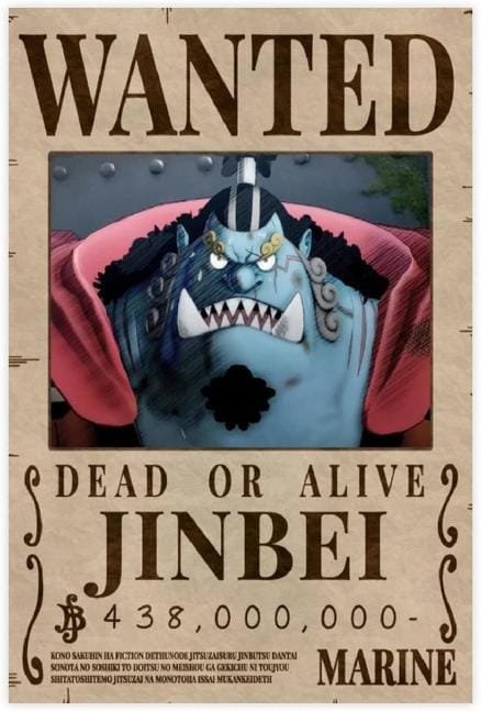 Cartel de se busca de One Piece Jinbe Wanted
