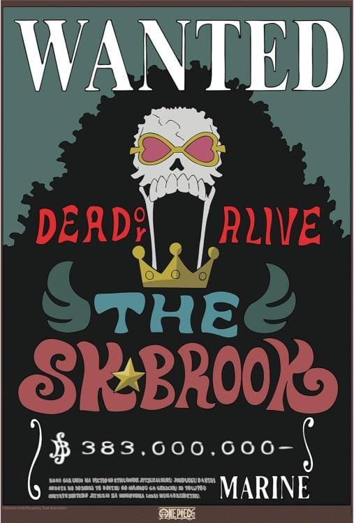 Wanted Brook One Piece cartel poster de se busca de One Piece
