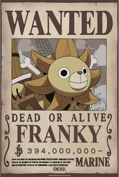 Cartel de One Piece Wanted Franky recompensa
