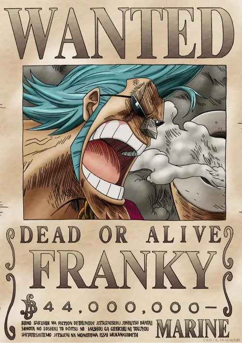Cartel de One Piece Wanted Franky recompensa
