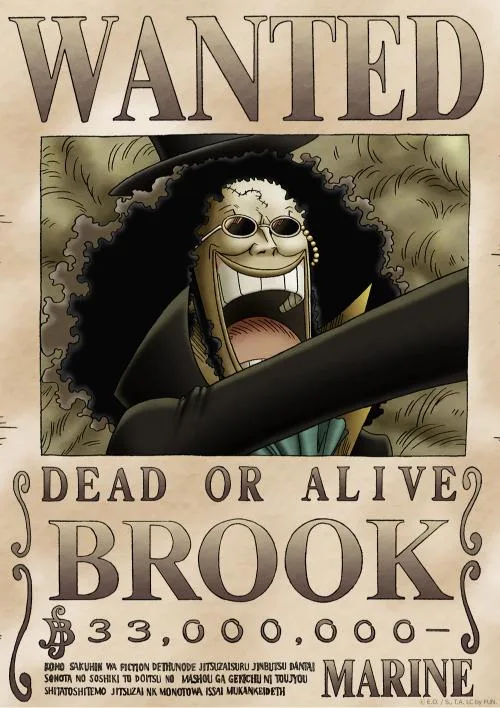 Wanted Brook One Piece cartel poster de se busca de One Piece
