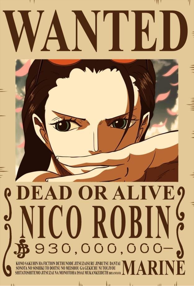one piece nico robin wanted poster
