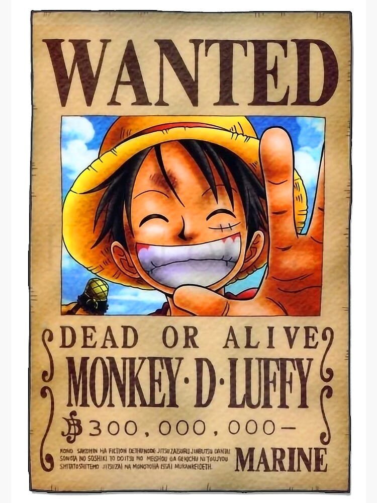 cartel se busca de luffy