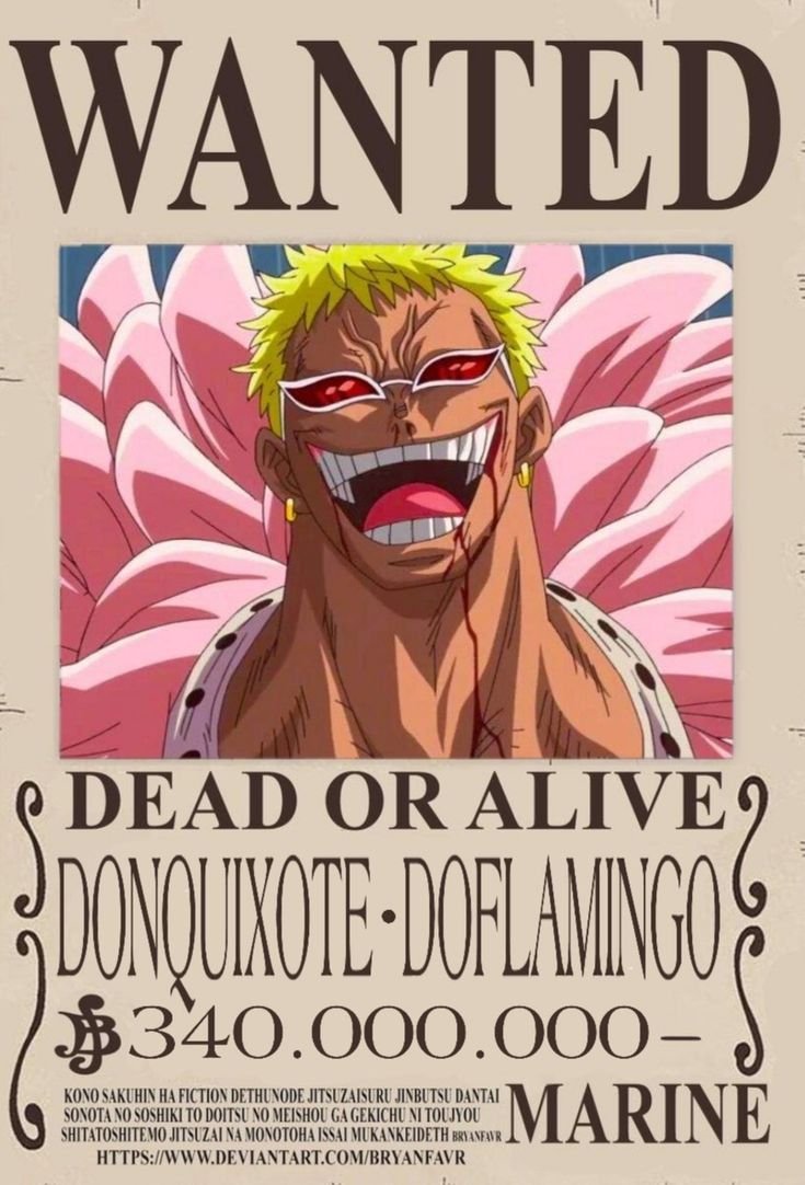 Donquixote Doflamingo Wanted Poster