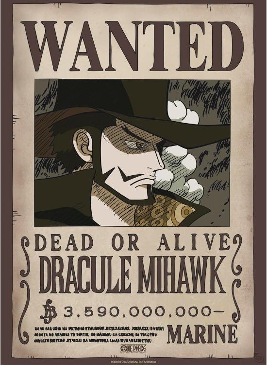 cartel de recompensa dracule mihawk